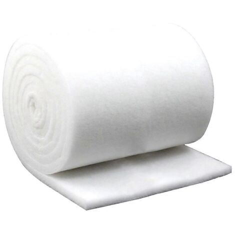 Rouleau de mousse de coton biochimique blanche pour filtre d'aquarium (40 x 100 cm), épaisse et prédécoupée pour s'adapter à la plupart des poissons. Idéal pour le nettoyage de l'eau de votre aquarium