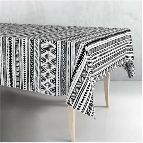 Rouleau de nappe en toile cirée blanc et noir en PVC et tissu non tissé 140cm 25m EXMA