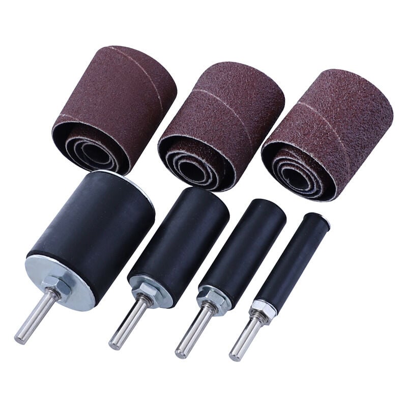 Rouleau de papier de verre Roue de polissage et d'élimination de la rouille en métal Ensemble de têtes de ponçage pour le travail du bois et des