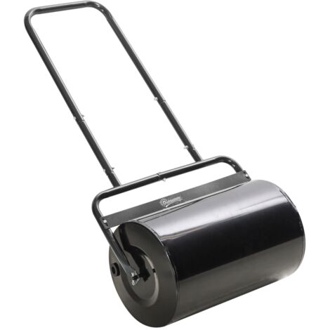 Rouleau de pelouse avec poignée en U 32cm de diamètre 38L Eau ou 62kg Sable Metal Noir 57x32,5x107cm pour une pelouse parfaite
