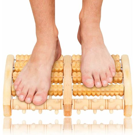 Rouleau de pied en bois, rouleau de massage des pieds, massage des pieds pour la réduction du stress, des crampes, de l'arthrose, des douleurs aux pieds