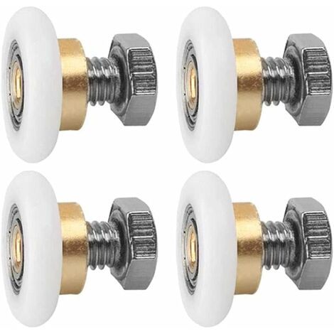 Rouleau De Porte Coulissante, 4 PCS Rouleaux De Douche, Coureurs De Douche, Rouleau Roulette Roue ​pour Porte de Douche Roulettes Coulissantes Porte Roue de Remplacement(20MM)