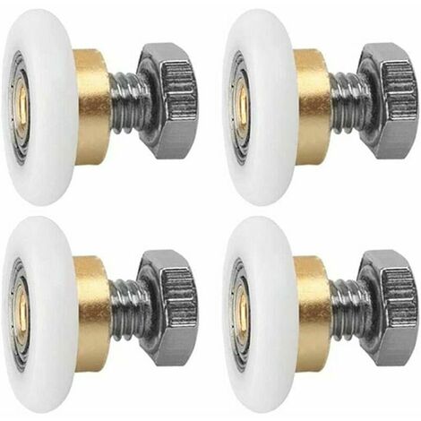 Rouleau De Porte Coulissante, 4 PCS Rouleaux De Douche, Coureurs De Douche, Rouleau Roulette Roue pour Porte de Douche Roulettes Coulissantes Porte Roue de Remplacement(20MM)