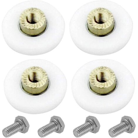 Rouleau De Porte Coulissante, 4 PCS Rouleaux De Douche, Coureurs De Douche, Rouleau Roulette Roue ​pour Porte de Douche Roulettes Coulissantes Porte Roue de Remplacement(20MM)