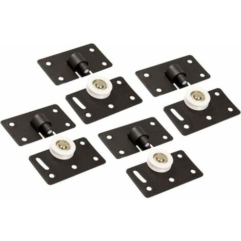 Rouleau de Porte Coulissante,30mm Roue de Roulette en Nylon, Kits Résistants de Panneau de Voie de Vitesse de Coureurs de Porte pour des Meubles Armoire Penderie (4 Paires)