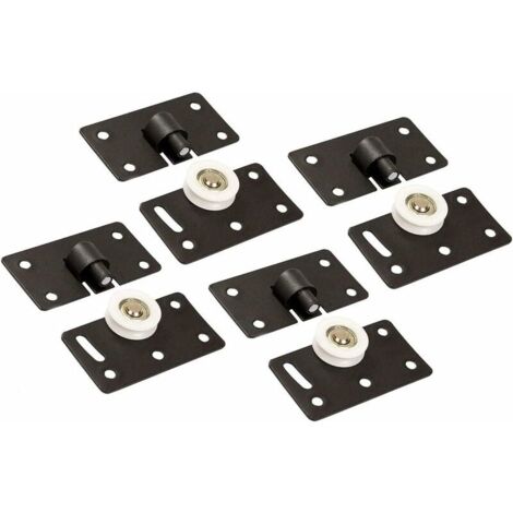 Rouleau de Porte Coulissante,30mm Roue de Roulette en Nylon, Kits Résistants de Panneau de Voie de Vitesse de Coureurs de Porte pour des Meubles Armoire Penderie (4 Paires)