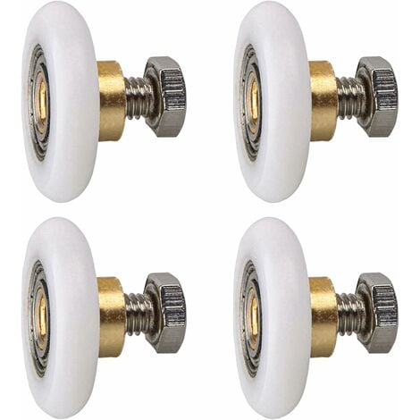 ROSEMARY Lot de 4 roulettes de rechange pour porte de douche coulissante avec vis M4 Diamètre 19 mm