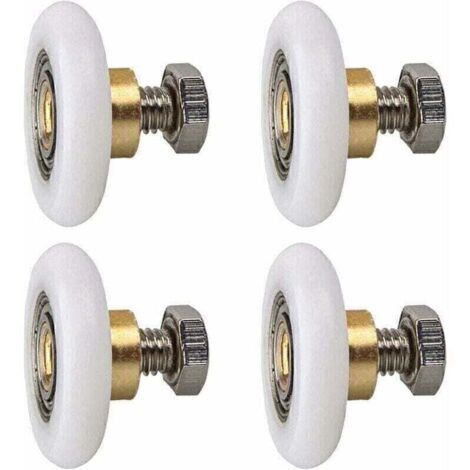Rouleau de porte de douche, Rouleau Roulette Roue pour Porte de Douche Roulettes Coulissantes Porte Roue de Remplacement pour Rouleau 4 pièces (20MM)
