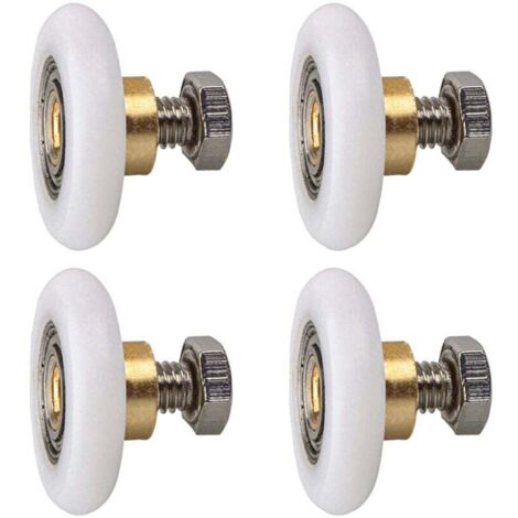 Rouleau de porte de douche, Rouleau Roulette Roue pour Porte de Douche Roulettes Coulissantes Porte Roue de Remplacement pour Rouleau 4 pièces (20MM)