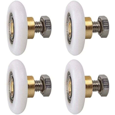 Rouleau de porte de douche, Rouleau Roulette Roue pour Porte de Douche Roulettes Coulissantes Porte Roue de Remplacement pour Rouleau 4 pièces (20MM)
