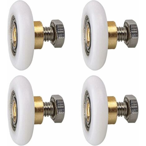 Rouleau de porte de douche, Rouleau Roulette Roue pour Porte de Douche Roulettes Coulissantes Porte Roue de Remplacement pour Rouleau 4 pièces (20MM)