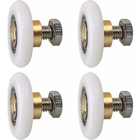 Rouleau de porte de douche, Rouleau Roulette Roue pour Porte de Douche Roulettes Coulissantes Porte Roue de Remplacement pour Rouleau 4 pièces (20MM)