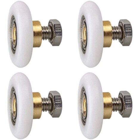 Rouleau de porte de douche, Rouleau Roulette Roue pour Porte de Douche Roulettes Coulissantes Porte Roue de Remplacement pour Rouleau 4 pièces (20MM)