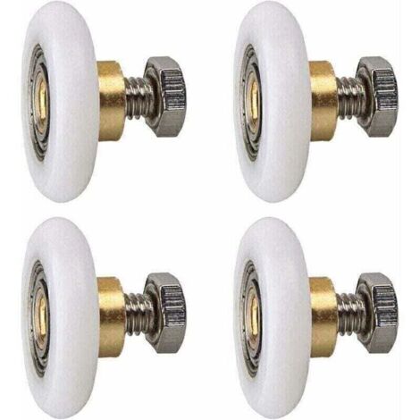 Rouleau de porte de douche, Rouleau Roulette Roue pour Porte de Douche Roulettes Coulissantes Porte Roue de Remplacement pour Rouleau 4 pièces (20MM)