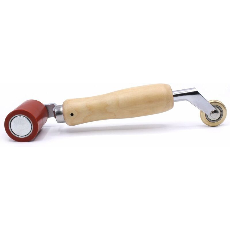 Rouleau de pression professionnel - Combiné : 1 rouleau en silicone et 1 rouleau en laiton - Outil pour couvreur - 45 mm - Pour diffuseur à air chaud