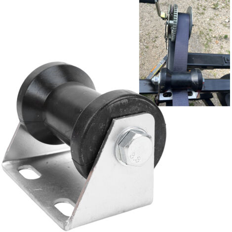Rouleau de quille en caoutchouc de 5 pouces pour remorque de bateau avec support en acier, kit d'assemblage pour remplacement