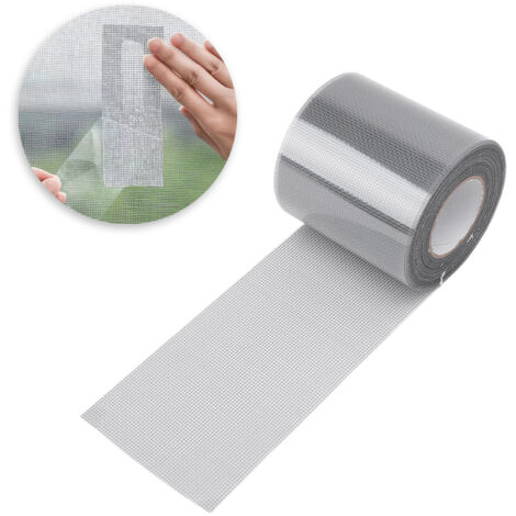 Rouleau de ruban adhésif auto-adhésif pour moustiquaire de fenêtre, pour tente de Camping, porte de maison, réparation de filet de lit, gris