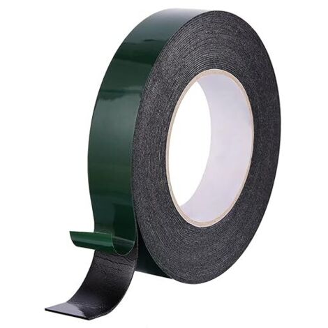 Rouleau de ruban adhésif double face en mousse de 10 m (25 mm), étanche, pour plaques d'immatriculation et garnitures de voiture,