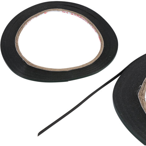 Rouleau de ruban adhésif mousse double face extra fort noir, 10 mètres de long, 2 mm de large