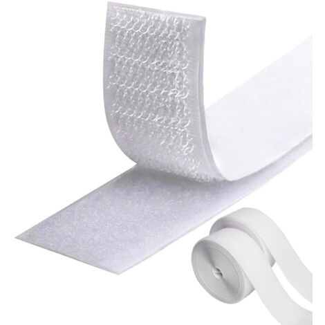 Rouleau de ruban auto-agrippant, support adhésif, pour couture, bricolage, 2 cm x 500 cm, blanc