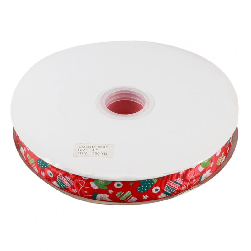 Rouleau de rubans de Noël de 100 mètres pour emballage de cadeaux, accessoires pour cheveux, décoration de fête de mariage