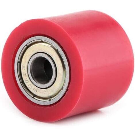 Rouleau de Tendeur de Chaîne,Curseur de Rouleau Poulie Chaîne Guide Roue Tendeur Galet d'entraînement pour Moto Vélo Rue Glisseur Universel pour Street Bike Moto ATV (Rouge 8MM)