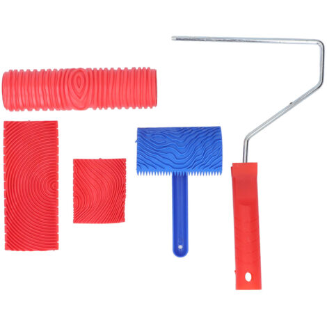 Rouleau de texture bois grainé - Lot de 5 pour effets décoratifs muraux DIY