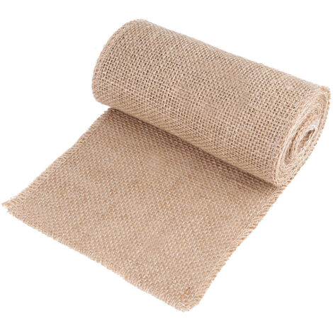 Rouleau de toile de jute décorative en toile de jute pour créations de Noël et décoration de fête (largeur : 15 cm)