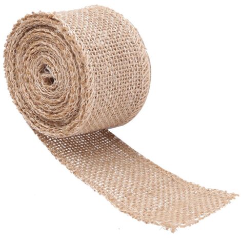 Rouleau de toile de jute décorative en toile de jute pour créations de Noël et ornements festifs (largeur : 5 cm)