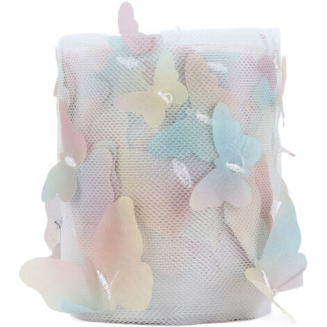 Rouleau de Tulle Coloré pour Accessoires Cheveux DIY en 3D Ruban Jaune