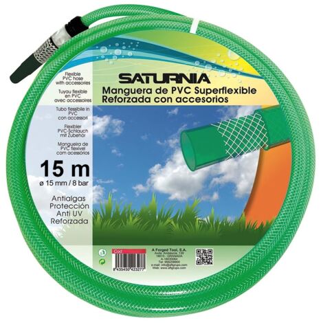 Rouleau de tuyau renforcé "Latflex" Ø15mm – ⅝" (inclut les accessoires) 15m