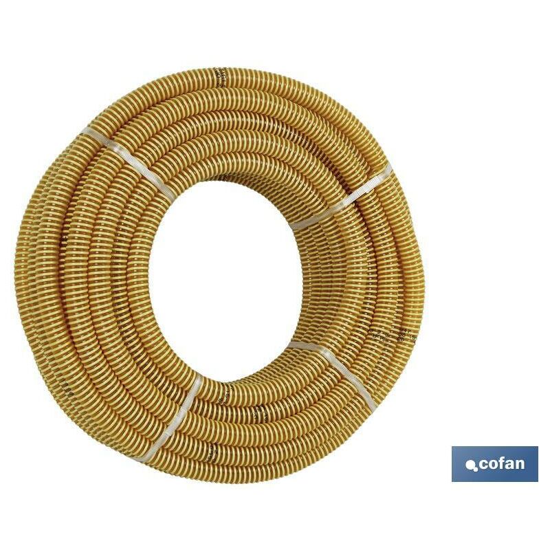 Rouleau de tuyau en spirale Couleur jaune Différentes longueurs et diamètres - Cofan