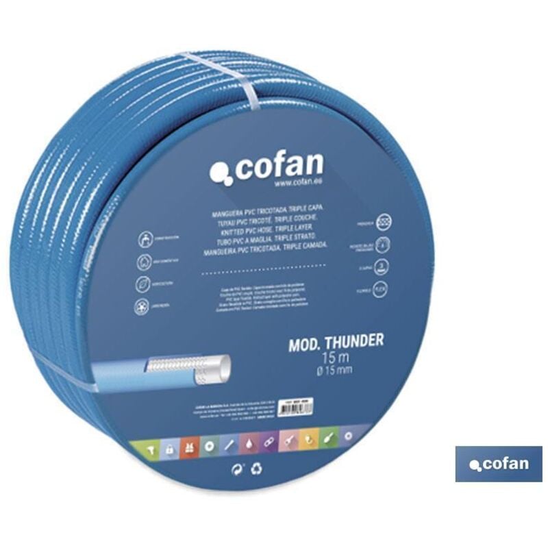 Tuyau Pvc Modèle Thunder 3c Tricoté Ø15x15 m