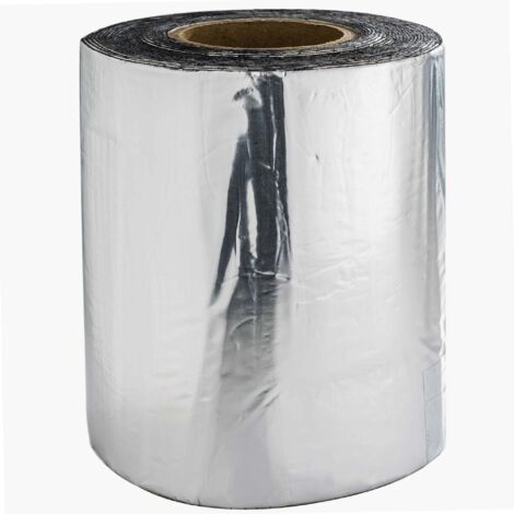 Rouleau d'étanchéité alu/bitume 20cm x 10m – Auto-adhésif – Résistance très élevée à l'eau – Pour gouttières et cheminées – Geko