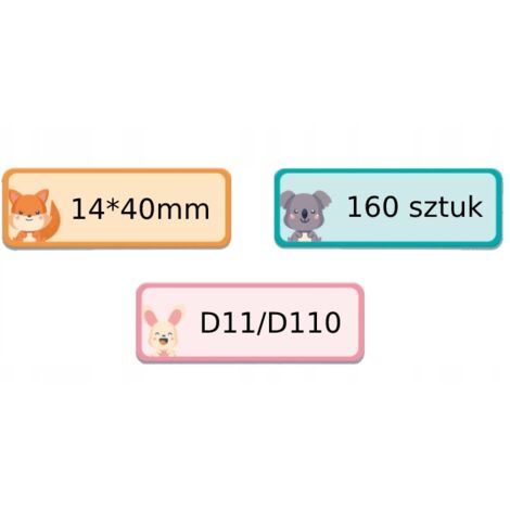 Rouleau d'étiquettes NIIMBOT ANIMAUX 1 14 x 40 mm, 160 pièces