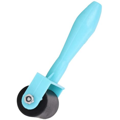 Rouleau en Caoutchouc pour Impression Artistique 3.5cm - Outil de Tampographie avec Manche Plastique Bleu
