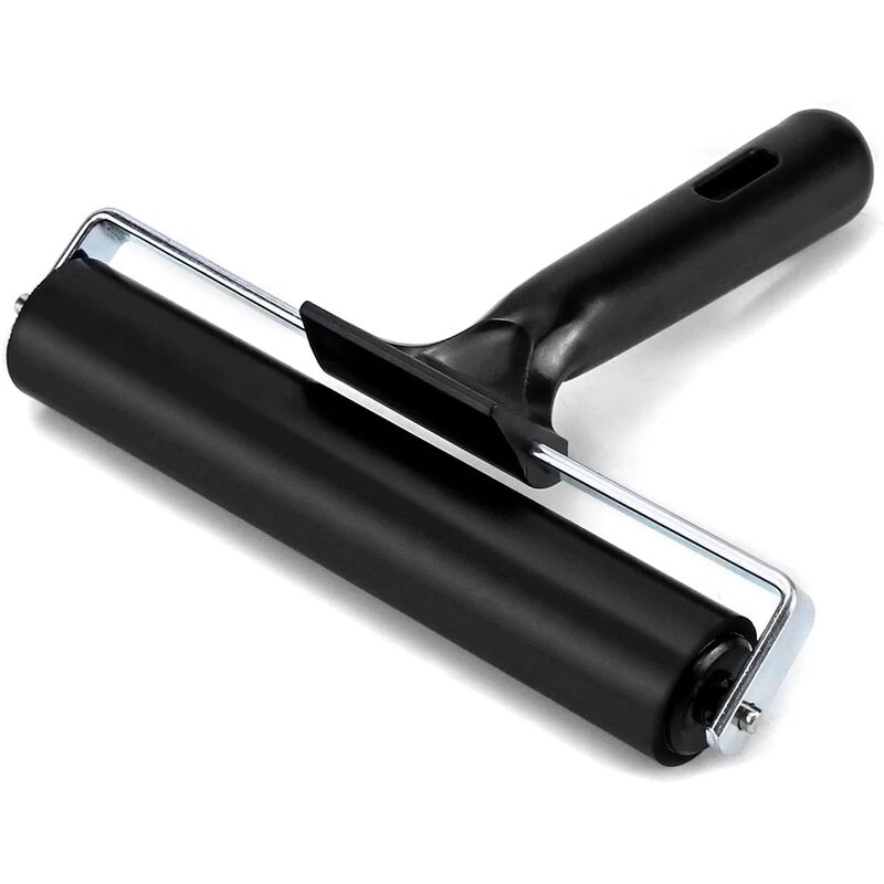 Rouleau encreur, Rouleau de caoutchouc Brayer pour impression, papier peint, encre linogravure, 15 cm