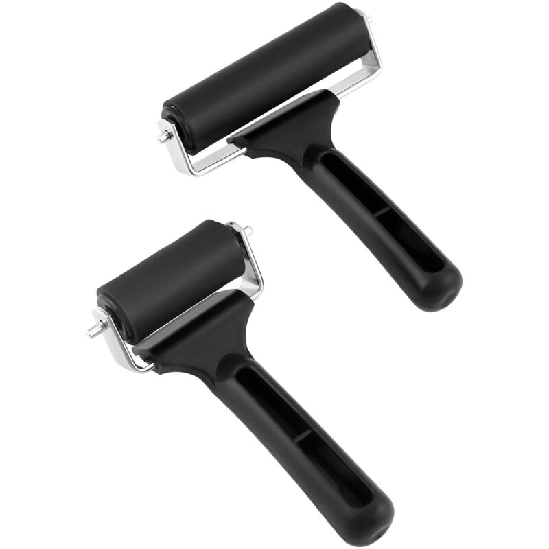 Rouleau encreur, Rouleau de Caoutchouc Brayer pour Impression, Papier Peint, Encre linogravure, 6 cm+10 cm