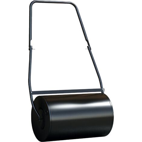 Rouleau gazon rouleau jardin remplissable 38 L eau sable 60x32x105 cm noir