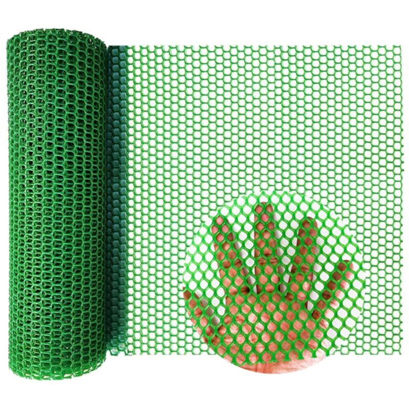 Rouleau Grillage Hexagonal Plastique pour Volailles, Lapins, Jardin, 40cm x 3m, Résistant et Pratique (Vert)