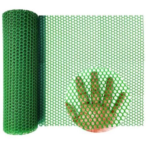 Rouleau Grillage Hexagonal Plastique pour Volailles, Lapins, Jardin, 40cm x 3m, Résistant et Pratique (Vert)