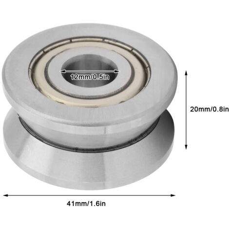 Rouleau guide rainuré en V 12x41x20mm avec roulement à billes étanche LV201ZZ