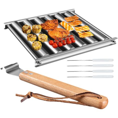 Rouleau hot dog pour barbecue En acier inoxydable Pour