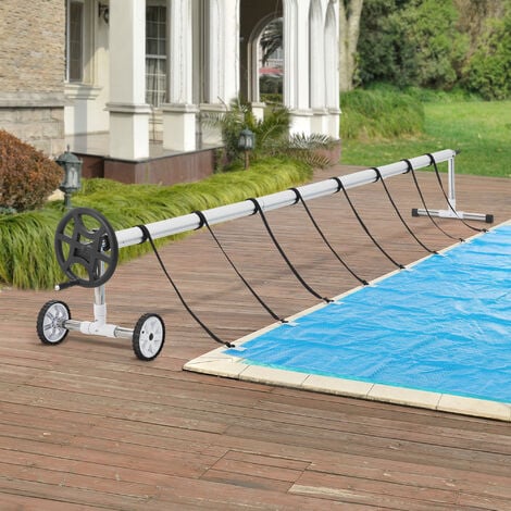 Rouleau idéal illustré pour les serviettes de piscine à la barre télescopiques réglables entre 300 et 630 cm