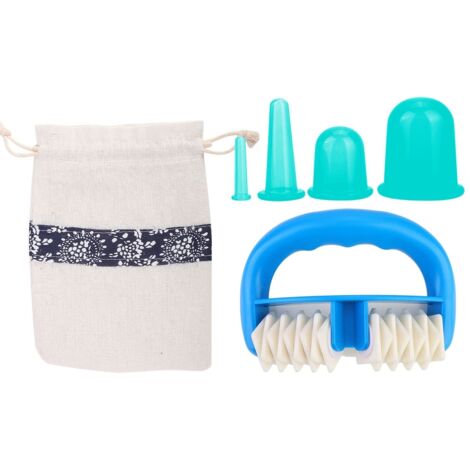 Rouleau Massant Anti-Cellulite avec Ventouses et Sucction, Set de Cups de Massage (Vert Foncé)