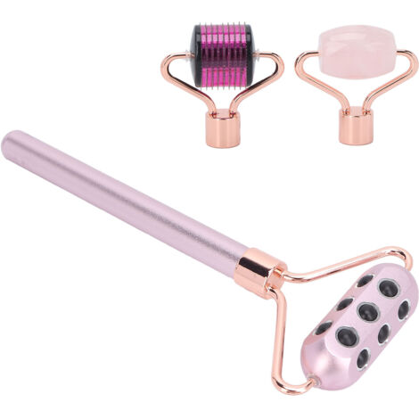 Rouleau Microneedle Titanium 3 en 1 pour Soin du Visage et Massage Corporel