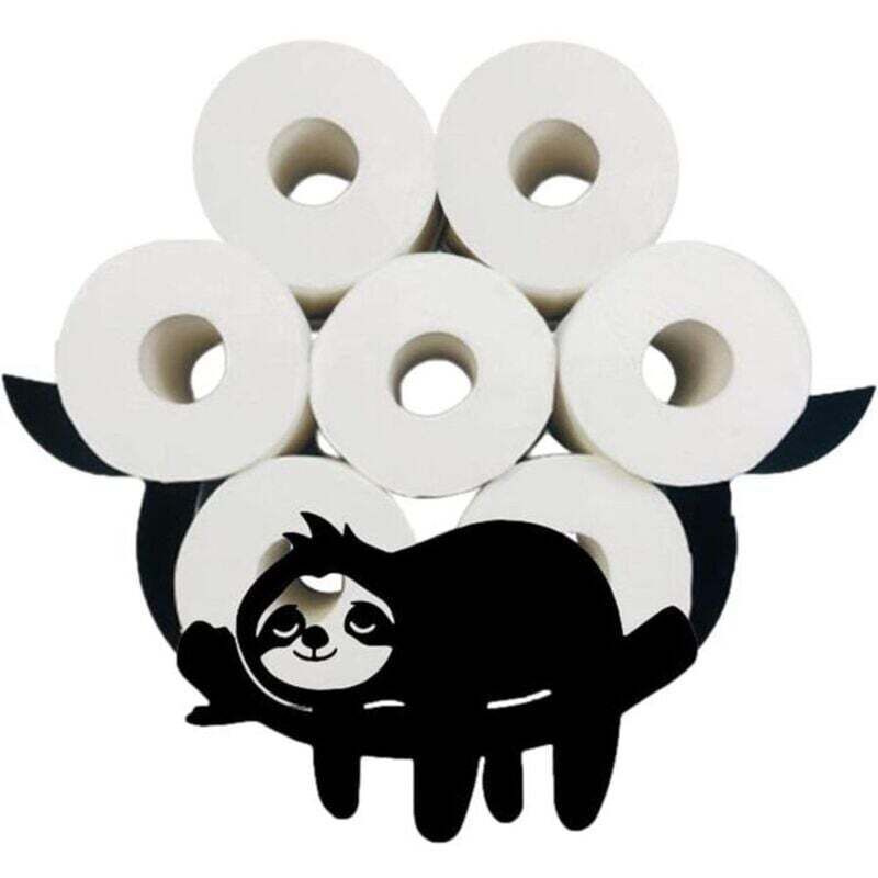 Rouleau Papier Toilette Porte-Papier en Métal, Forme Paresseux, Rangement Mural pour Papier Toilette, pour Rouleaux Papier, Toilette