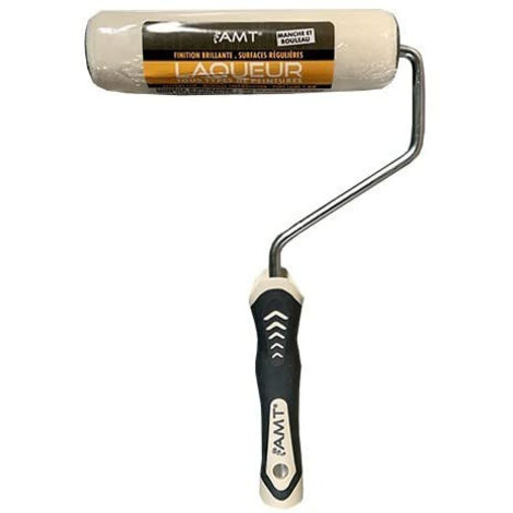 Rouleau peinture laqueur 40 mm – Pure laine pour finition brillante – Manche ergonomique – Système clip pour changement facile – AMT