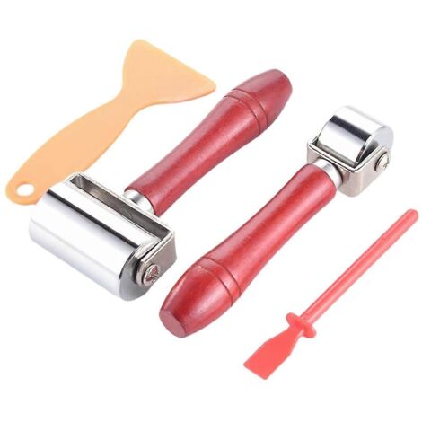 Rouleau presse-cuir pour bords, rouleau de lamination pour colle à cuir avec racloir ---