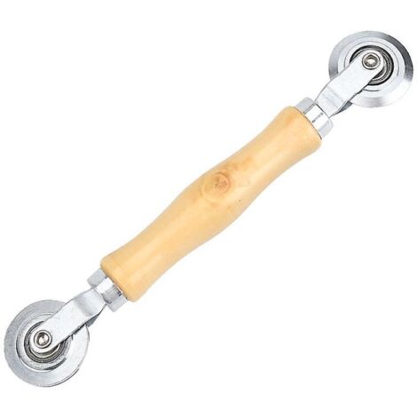 Rouleau presse-moustiquaire en acier inoxydable avec manche en bois